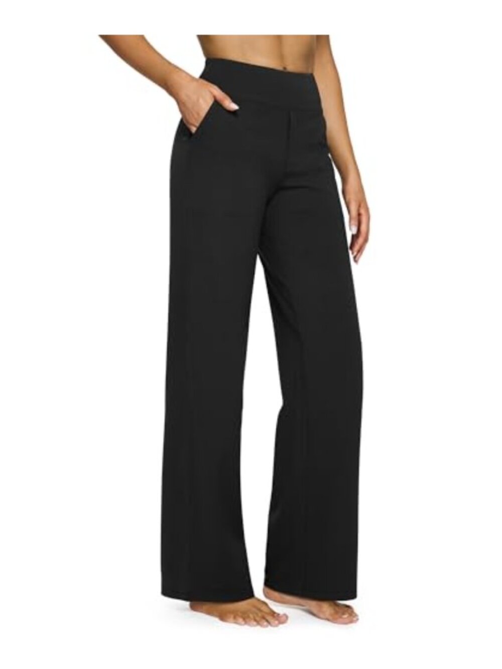 Wide Leg Yoga Dress Pants with Pockets High Waist